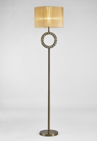Florence Antique Brass Crystal Floor Lamps Diyas Shaded Floor Lamps